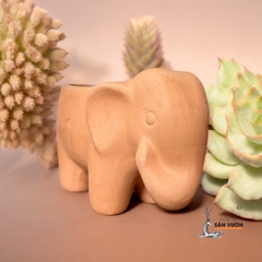 Chậu Gốm Đất Nung Hình Chú Voi Con - Gốm Sứ Sân Vườn