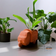 Chậu Gốm Đất Nung Hình Xe Lam - Gốm Sứ Sân Vườn