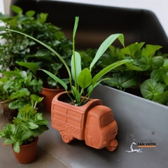 Chậu Gốm Đất Nung Hình Xe Lam - Gốm Sứ Sân Vườn