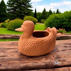 Chậu Gốm Đất Nung Hình Con Vịt Ducky - Gốm Sứ Sân Vườn