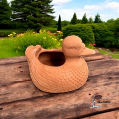 Chậu Gốm Đất Nung Hình Con Vịt Ducky - Gốm Sứ Sân Vườn