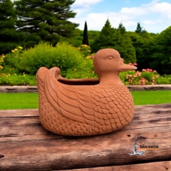 Chậu Gốm Đất Nung Hình Con Vịt Ducky - Gốm Sứ Sân Vườn