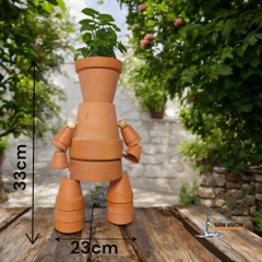 Chậu Gốm Đất Nung Hình Người Potman - Gốm Sứ Sân Vườn