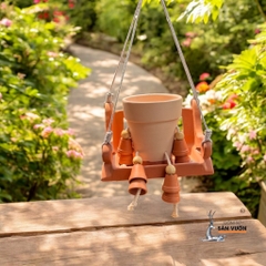 Bộ Gốm Đất Nung Xích Đu Và Chậu Hình Người Potman - Gốm Sứ Sân Vườn - Decor Sân Vườn