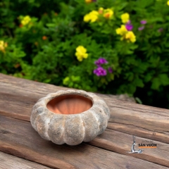 Chậu Treo Dây Gốm Đất Nung Hình Bí Ngô - Gốm Sứ Sân Vườn