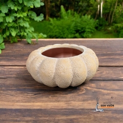 Chậu Treo Dây Gốm Đất Nung Hình Bí Ngô - Gốm Sứ Sân Vườn
