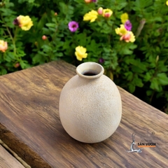 Bình Gốm Đất Nung Sơn Màu Dáng Bầu Tròn - Gốm Sứ Sân Vườn