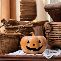 Tượng Gốm Đất Nung Bí Ngô Lùn PumKin - Gốm Sứ Sân Vườn