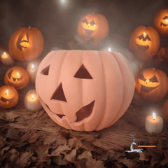 Tượng Gốm Đất Nung Hình Bí Ngô Halloween - Gốm Sứ Sân Vườn - Tượng Decor Sự Kiện, Lễ Hội Halloween