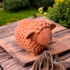Tượng Gốm Đất Nung Hình Con Cừu ( Size Lớn ) - Gốm Sứ Sân Vườn - Tượng Decor Sân Vườn