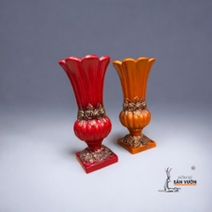 Bình Gốm Lọ Hoa Sơn Màu - Gốm Sứ Sân Vườn