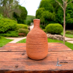 Bình Gốm Đất Nung Sọc Ngang - Gốm Sứ Sân Vườn