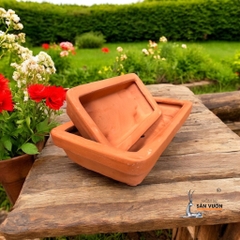 Chậu Gốm Đất Nung Dáng Chữ Nhật Trồng Cây Bonsai - Gốm Sứ Sân Vườn