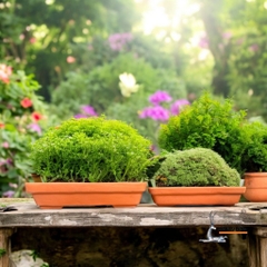 Chậu Gốm Đất Nung Dáng Chữ Nhật Trồng Cây Bonsai - Gốm Sứ Sân Vườn