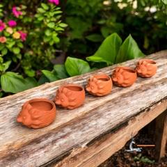 Chậu Gốm Đất Nung Hình Gia Đình Nhím - Gốm Sứ Sân Vườn - Trồng Sen Đá