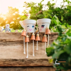 Bộ Gốm Đất Nung Xích Đu Và Chậu Hình Người Potman - Gốm Sứ Sân Vườn - Decor Sân Vườn