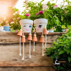 Bộ Gốm Đất Nung Xích Đu Và Chậu Hình Người Potman - Gốm Sứ Sân Vườn - Decor Sân Vườn