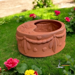 Chậu Gốm Đất Nung Hình Bánh Kem - Gốm Sứ Sân Vườn - Chậu Trồng Sen Đá, Xương Rồng Mini