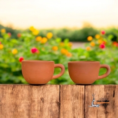 Chậu Gốm Đất Nung Hình Tách Có Quai - Gốm Sứ Sân Vườn - Chậu Trồng Sen Đá, Xương Rồng Mini Độc Lạ