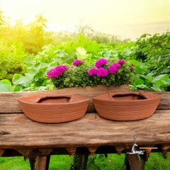 Chậu Gốm Đất Nung Hình Chiếc Thuyền - Gốm Sứ Sân Vườn