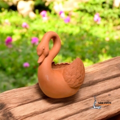 Chậu Gốm Đất Nung Hình Thiên Nga - Gốm Sứ Sân Vườn