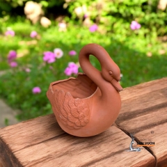 Chậu Gốm Đất Nung Hình Thiên Nga - Gốm Sứ Sân Vườn