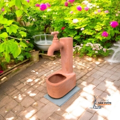 Tiểu Cảnh Thác Nước Gốm Đất Nung Hình Vòi Nước - Gốm Sứ Sân Vườn