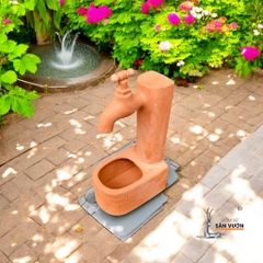 Tiểu Cảnh Thác Nước Gốm Đất Nung Hình Vòi Nước - Gốm Sứ Sân Vườn