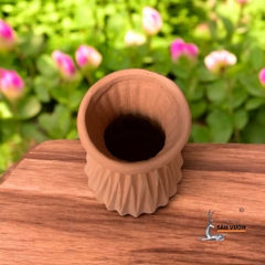 Bình Gốm Đất Nung Gân Dọc 2 Size - Gốm Sứ Sân Vườn