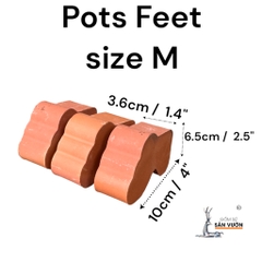 Bộ 3 Viên Kê Chậu Trồng Cây Bằng Gốm Đất Nung - Terracotta Pot Feet - Gốm Sứ Sân Vườn