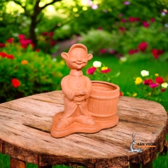Chậu Gốm Đất Nung Hình Bạch Tuyết Và Bảy Chú Lùn ( Lẻ ) - Gốm Sứ Sân Vườn - Chậu Decor Sân Vườn