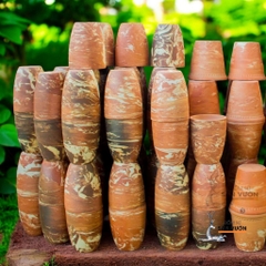 Chậu Đất Nung Size To Dáng Vót Loang Trồng Kiểng Lá - Gốm Sứ Sân Vườn