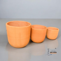 Chậu Gốm Đất Nung Dáng Trứng Vân Da Rắn Size 17 x 17 cm - Gốm Sứ Sân Vườn