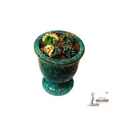 Chậu Gốm Cúp Men Sôi Trồng Sen Đá Xương Rồng - Gốm Sứ Sân Vườn
