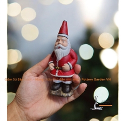Tượng Gốm Đất Nung Hình Ông Già Noel - Gốm Sứ Sân Vườn