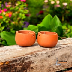 Chậu Treo Gốm Đất Nung Trơn - Gốm Sứ Sân Vườn
