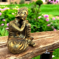 Tượng Gốm Đất Nung Hình Phật Ngồi Bó Gối - Gốm Sứ Sân Vườn