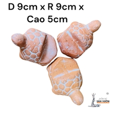 Bộ 3 Viên Kê Chậu Gốm Đất Nung Hình Rùa - Gốm Sứ Sân Vườn