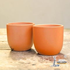 Chậu Gốm Đất Nung Dáng Trứng Trơn - Gốm Sứ Sân Vườn