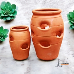 Chậu Gốm Đất Nung Hình Túi Đứng Strawberry Pot - Gốm Sứ Sân Vườn