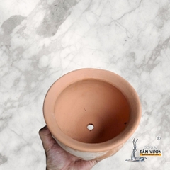Chậu Gốm Đất Nung Dáng Thau Màu Loang Marble - Gốm Sứ Sân Vườn