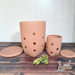 Bình Gốm Ủ Phân Hữu Cơ Có Nắp Đậy - Gốm Sứ Sân Vườn