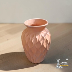 Bình Gốm Miệng Loe Vân Lượn Sóng Dọc -  Cao 32cm x Miệng 15 cm - Gốm Sứ Sân Vườn