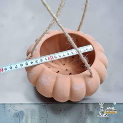 Chậu Treo Dây Gốm Đất Nung Hình Bí Ngô 18 x 10 cm - Gốm Sứ Sân Vườn
