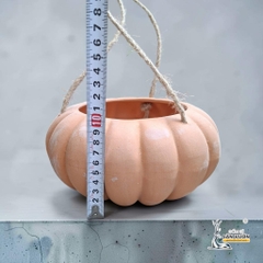 Chậu Treo Dây Gốm Đất Nung Hình Bí Ngô 18 x 10 cm - Gốm Sứ Sân Vườn
