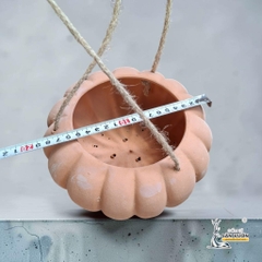 Chậu Treo Dây Gốm Đất Nung Hình Bí Ngô 18 x 10 cm - Gốm Sứ Sân Vườn