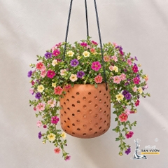 Chậu Treo Dây Gốm Đất Nung Kiểu Lộng 15cm & 25cm - Gốm Sứ Sân Vườn