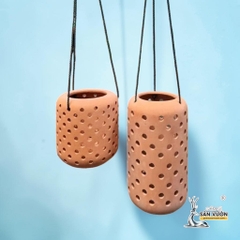 Chậu Treo Dây Gốm Đất Nung Kiểu Lộng 15cm & 25cm - Gốm Sứ Sân Vườn