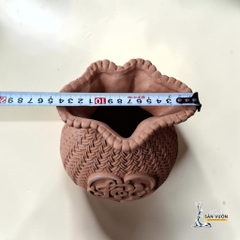 Bình Gốm Đất Nung Hình Túi Lộc 22cm - Gốm Sứ Sân Vườn