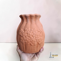 Bình Gốm Đất Nung Hình Túi Lộc 22cm - Gốm Sứ Sân Vườn